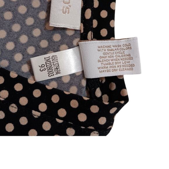 CHICO'S 0 Slinky Top Blouse S/4 Zip Back Polka Dots Office Career Travel Work - Picture 6 of 8